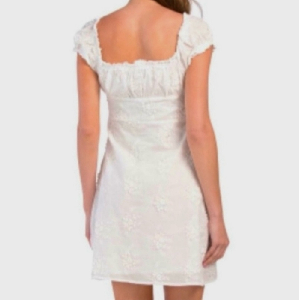 O.P.T. Small White Ethereal FloralEmbroidered Cap Sleeve Mini Dress NWT - Picture 2 of 8